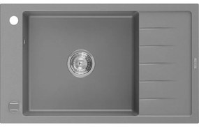 Mexen Elias granitový jednokomorový drez s krátkym odkvapkávačom 795 x 480 mm, šedá - 6511791005-71