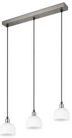 Závesné svietidlo so skleneným tienidlom v bielo-striebornej farbe Molly – Trio