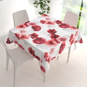 Biante Dekoračný štvorcový obrus PM-017 Veľké červené kvety 120x120 cm