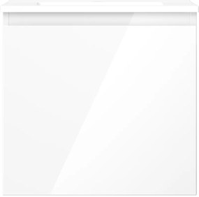 Mexen Orio, kúpeľňová skrinka 50 cm s umývadlom Otis, 1 zásuvka, biela lesklá, 91A10-05047-1-BF00-W18M00