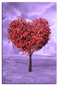Obraz na plátne -  Srdce v tvare stromu- obdĺžnik 7106FA (120x80 cm)
