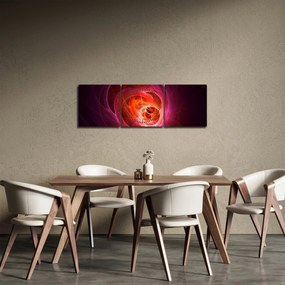 Moderný obraz ružovej abstrakcie (s hodinami) (90x30 cm)