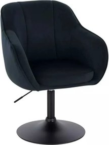 LuxuryForm DESIGN Stolička AVOLA VELUR na čiernom tanieri - čierna
