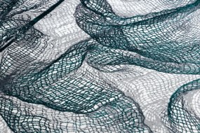 Moderný koberec DE LUXE 621 Sieť - Štrukturálny sivý / verde