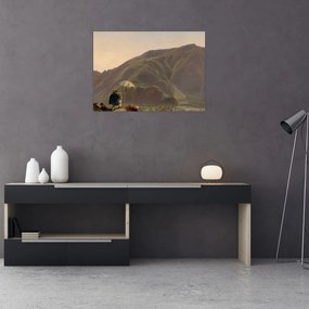 Sklenený obraz - Jules Coignet, View of Bozen with a Painter, reprodukcia (70x50 cm)