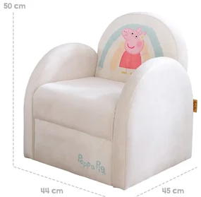 Biele zamatové detské kresielko Peppa Pig – Roba