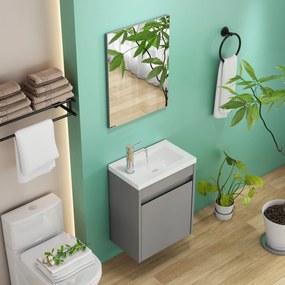 Nástenná skrinka s umývadlom Houseland Zendi 40 cm sivá