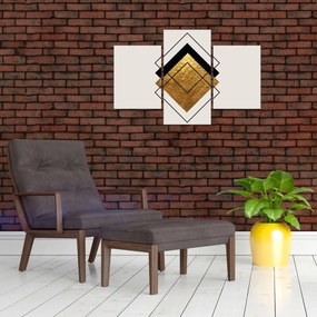 Obraz - Abstrakcia zlatá a biela N⁰1 (90x60 cm)