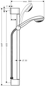 Hansgrohe Crometta 85 sprchová sada Mono Green 6 l/min so sprchovou tyčou 65 cm, chrómová, HAN-27652000