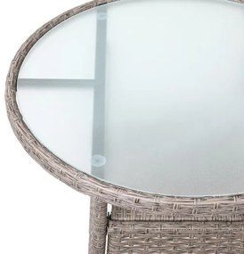InternetovaZahrada Ratanový stôl Ø80 cm - krémový