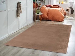 Koberec Laza 80x150 cm, hnedý, imitácia králičej kožušiny%