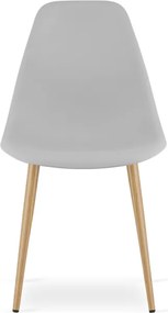 Set dvoch jedálenských stoličiek WAT sivý - naturálne nohy (2 ks)