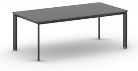 Kancelársky stôl PRIMO INVITATION, čierna podnož, 2000 x 1000 mm, grafitová