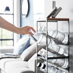 Čierny kovový regál na víno počet fliaš 16 20x88,5x19 cm Tower – YAMAZAKI