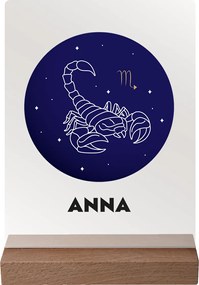 ČistéDrevo Vaše znamenie s menom na akrylovom skle - tmavý stojan Zvolte znamení zvěrokruhu: Blíženci