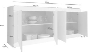 Komoda NERILA čierna/hnedá