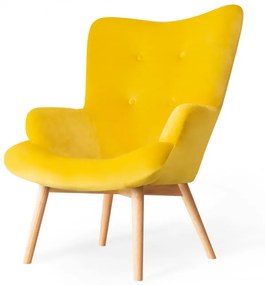Kreslo MOSS zamatové žlté SS22 925829