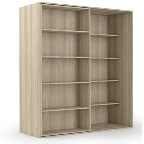 Dvojradová posuvná knižnica DOUBLE, 1800 x 700 x 2000 mm, dub prírodný