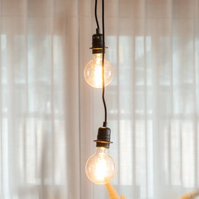 Závesné svietidlo čierne 2-žiarovkové - Cava