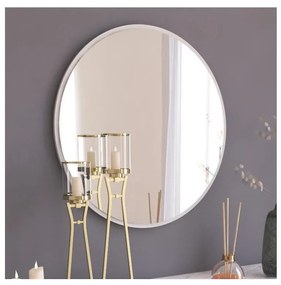 Nástenné zrkadlo OZZE pr. 60 cm biela