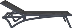PACIFIC záhradné lehátko dark grey/black