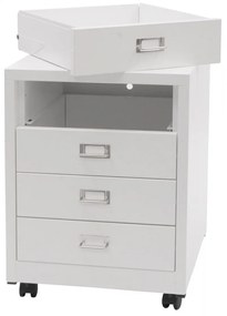 Zásuvková skrinka HWC-L49, kov 55x40x41cm 4 zásuvky - biela