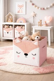 Úložný box Deer, 29x29x29 cm, biela/ružová