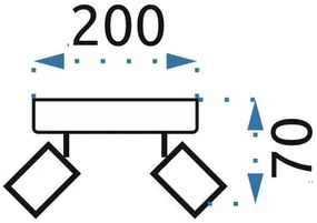 Toolight - Stropné svietidlo 2-bodové APP697-2C, chrómová, OSW-05343