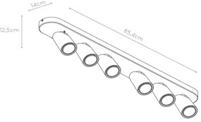 Lucide 23954/31/31 - LED Bodové svietidlo XYRUS 6xGU10/5W/230V biela