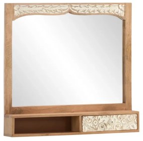 furniture-nabytek.cz - Masívne kúpeľňové zrkadlo Delhi z mangového dreva, lakované, hnedé – 80 cm