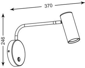Zuma Line 20034-BK - Nástenné svietidlo TUBO WL 1xGU10/50W/230V čierna