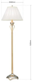 Orion Stl 12-1097/1 - Stojacia lampa TIZIA 1xE27/60W/230V biela/zlatá/patina