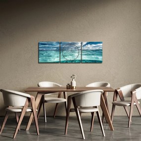 Obraz - Pohľad pod morskú hladinu (s hodinami) (90x30 cm)