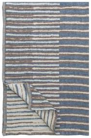 Ľanový uterák Taito, ľan-modro-hnedý, Rozmery 95x150 cm