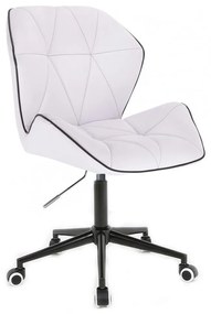 LuxuryForm DESIGN Stolička MILANO MAX na čiernej podstave s kolieskami - biela