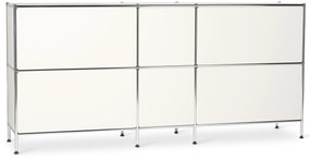 Veľká kovová odkladacia skrinka »CN3« so 6 výklopnými priehradkami, biela