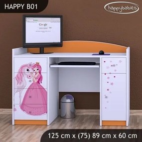 Detský písací stôl PRINCEZNA A KONÍK - TYP 1