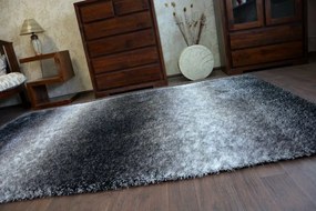 Kusový koberec Shaggy SPACE 3D WILL čierny / sivý