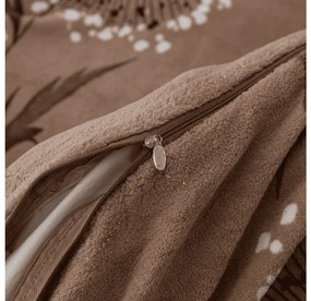 Sada mikroplyšových obliečok PAMPELINO svetlohnedé + obliečka mikroplyš SOFT 90x200 cm biele, jednolôžko