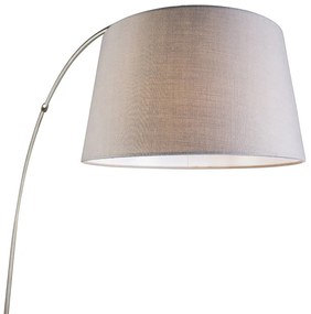 Inteligentná oblúková lampa s oceľovým tienidlom sivá vrátane WiFi A60 - Arc Basic