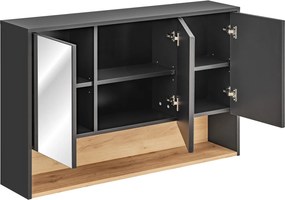 Comad Zrkadlová skrinka bez osvetlenia Borneo Cosmos 120 vesmírne sivá/dub artisan