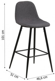 Barová stolička Wilma II sivá