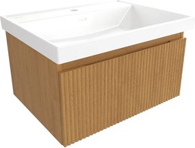 Kúpeľňová skrinka s umývadlom SAT Evolution 58x30x44, 5 cm dub medový mat SATEVO60DMU4