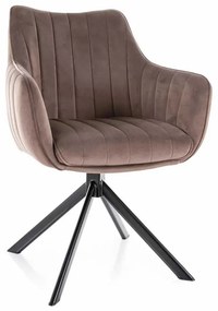 Jedálenská stolička Azalia Velvet, hnedá / čierna