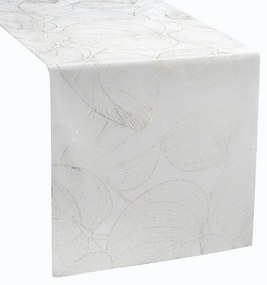 Dekorstudio Elegantný zamatový behúň na stôl BLINK 16 biely Rozmer behúňa (šírka x dĺžka): 35x140cm
