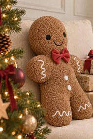 Vianočný vankúš GINGER BOY hnedý