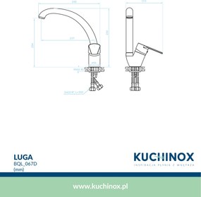 Kuchinox Inga, stojanková drezová batéria s F-výtokom, chrómová, LAV-BKN_067D