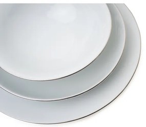 Jedálenská súprava 8 ks biela/strieborná/porcelán