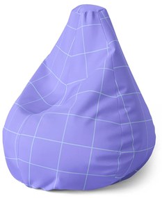 Sablio Sedací vak Pear Štvorcový vzor fialovej - 70 x 95 x 15 cm