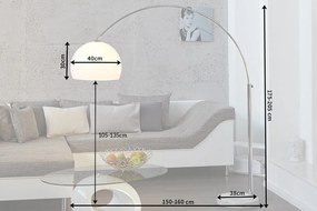Stojacia lampa Big Bow biela 175-205cm
